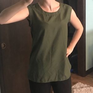 J Crew Tank Dk Green beautiful xxs good condition